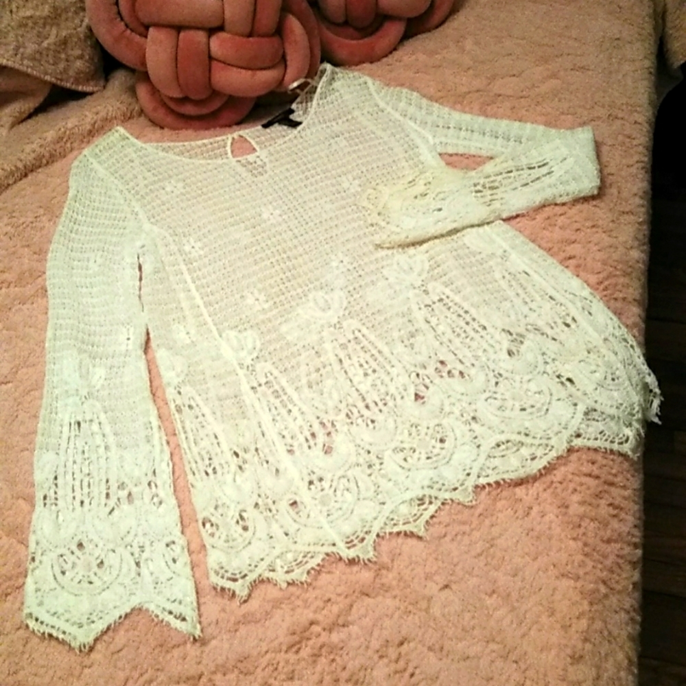 Intricate Embroidered Lace Overlay Topper